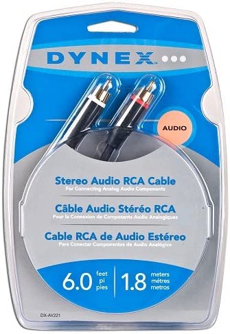 [CBL-DX-AV221-BP] 6' Dynex DX-AV221 2 RCA (M) to (M) Audio Cable w/G