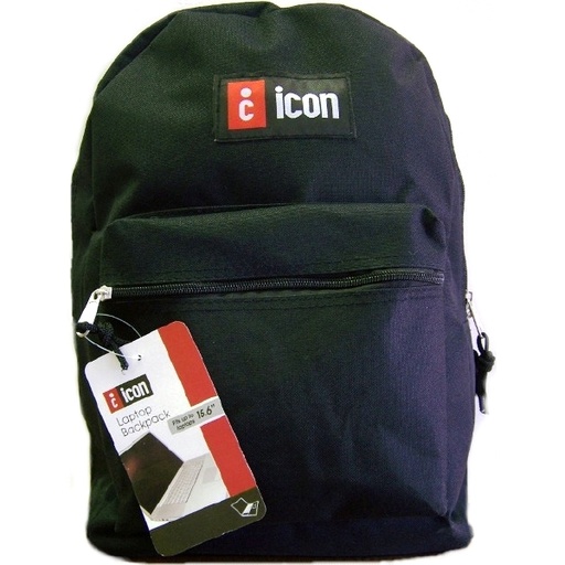 [CAR-BKPK731-BLK] icon BKPK731-BLK Nylon Notebook Backpack - Fits up