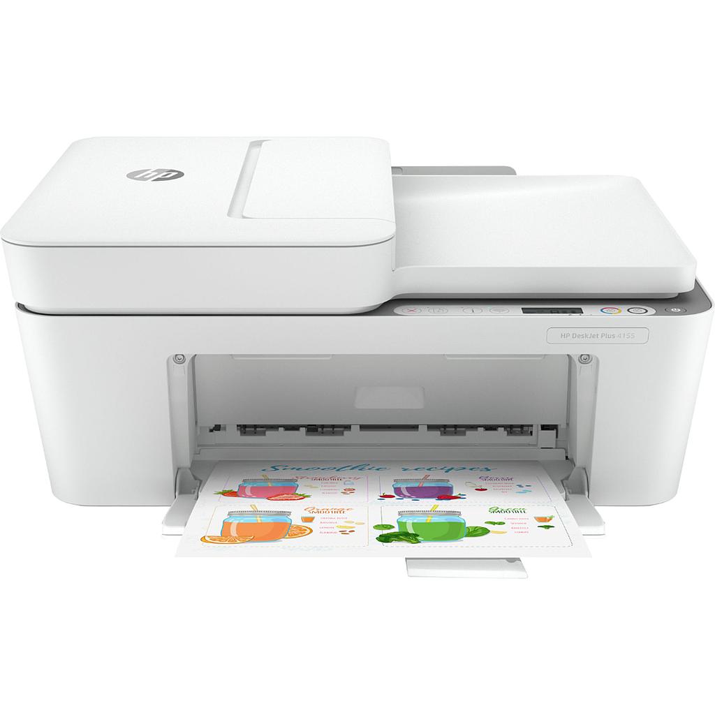 HP - DeskJet Plus 4155 Wireless All-In-One Instant Ink-Ready Inkjet Printer - White