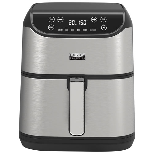 [90159/CA] Friteuse à air chaud à écran tactile Bella Pro - 5,7 l (6 pte) - Acier inoxydable - Exclusivité Best Buy