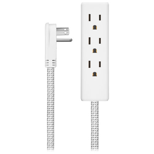 [NS-PWRX30T-C] Insignia 3.66m (12 ft.) 3-Outlet Extension Cable (NS-PWRX30T-C) - White