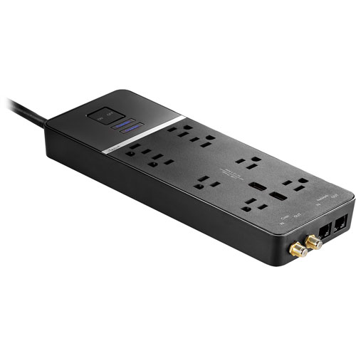 [RF-HTS2815-C] Parasurtenseur à 8 prises avec 2 ports USB de Rocketfish