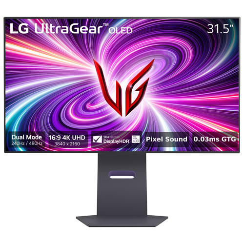 [32GS95UE-B] Boîte ouverte - moniteur jeu G-Sync FreeSync DEL incurvé DELO UHD 4K 240 Hz UltraGear 32 po de LG avec temps de réponse 0,03 ms gris à gris (32GS95UE-B) - Noir