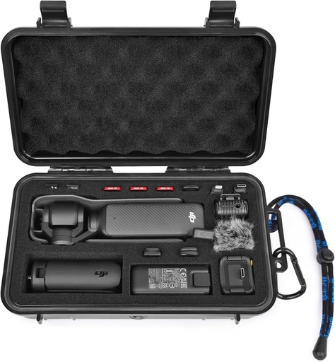[LK140-6] Lekufee Waterproof Hard Case for DJI Osmo Pocket 3/Creator Combo/Power Expansion Combo/DJI Pocket 3 Video Camera/Vlogging Camera and Accessories (Box Only), Black, Travel, Sports, Hiking, Camping